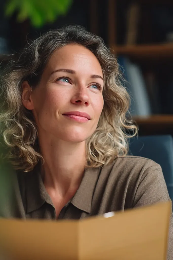 A counselor sits at a desk, reflecting the professional support provided in the medication assisted treatment program.