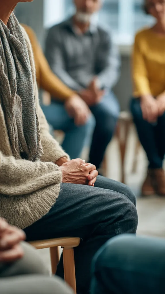 A group therapy circle highlights the shared support found in marijuana addiction treatment in Missouri.