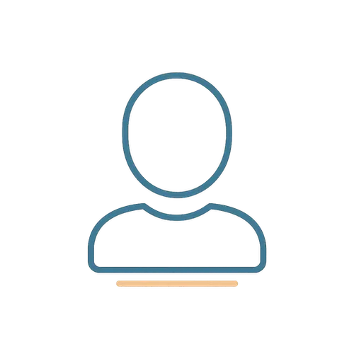 Line icon representing an individual patient for personalized addiction care