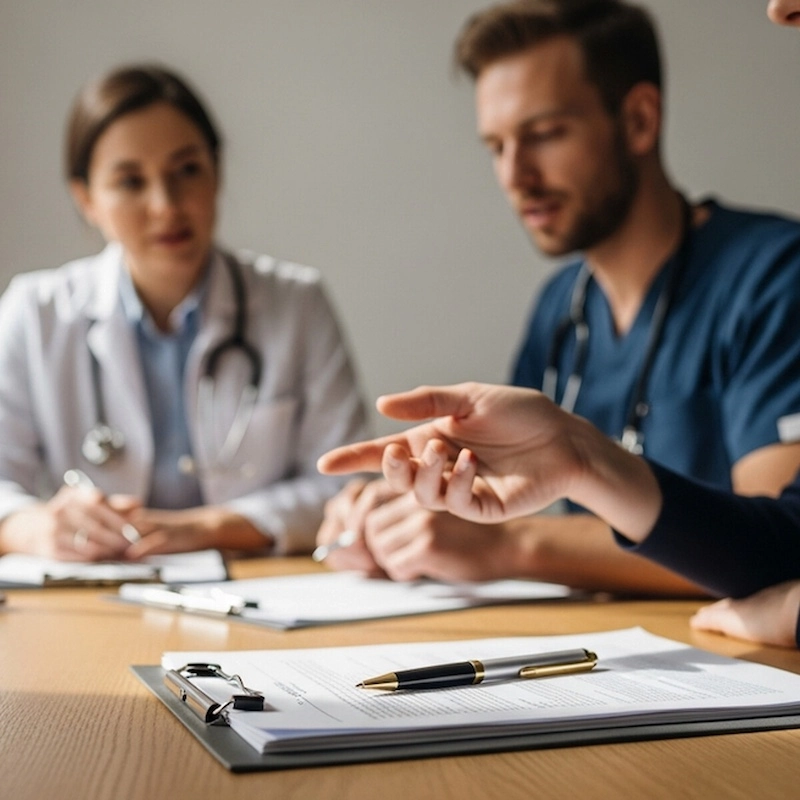 Clinical staff members collaborate on a treatment plan, ensuring comprehensive addiction help in Marshall, MO.