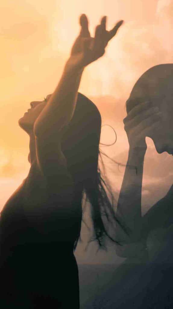 Concept image representing emotional distress and healing during Adderall withdrawal and treatment.